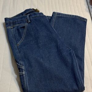 Stanley Men's Dark Blue Relaxed Denim Jeans with flannel lining.